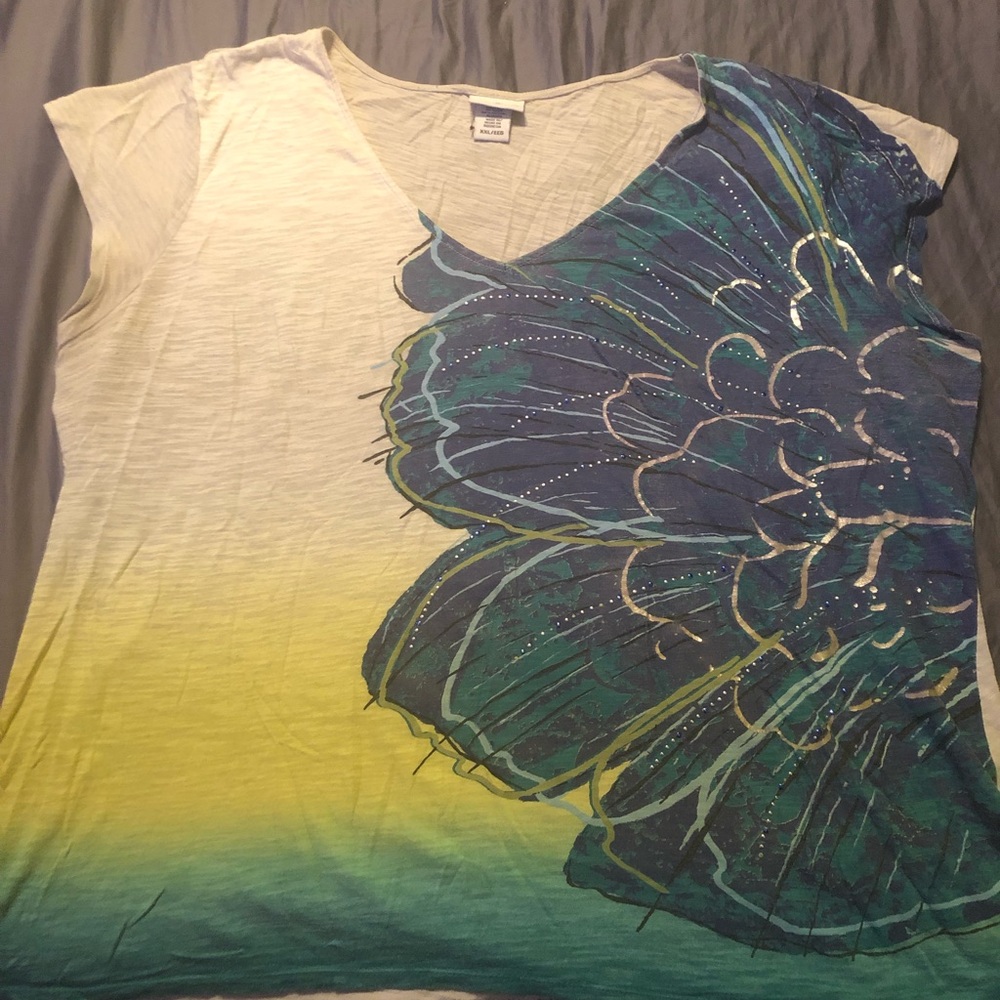 Jaclyn Smith floral burst t shirt XXL